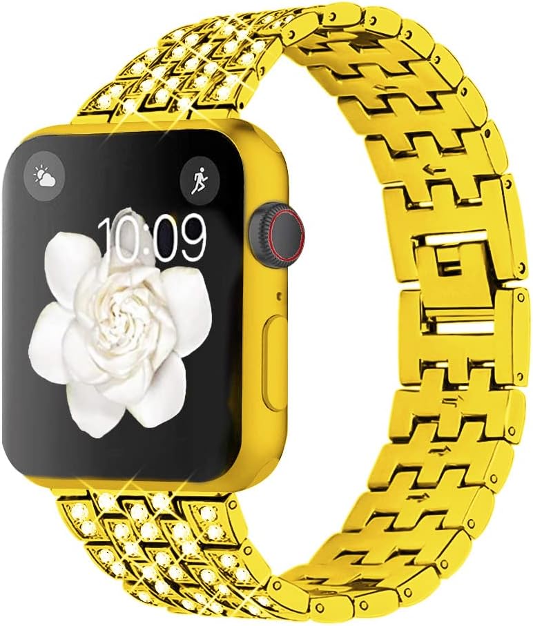 Dsytom Bing Bands Compatible with Apple Watch Band 38mm 40mm 41mm 42mm 44mm 45mm 46mm 49mm, Jewelry Replacement Strap for iWatch Series Ultra 2 10/9/8/7/6/5/4/3/2/1/SE Ultra - Image 2