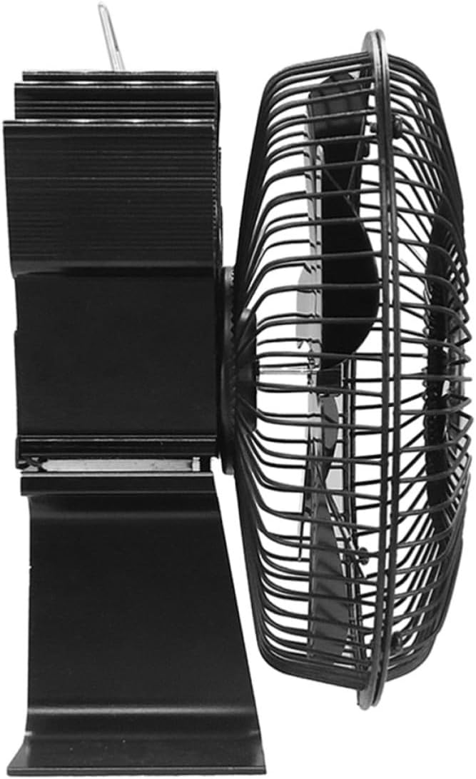 Heat Powered 6-blades Fireplace Fan for Wood Burning Stove with Aluminum Alloy Construction, Efficient Air Circulation, for Home and Mantel Use