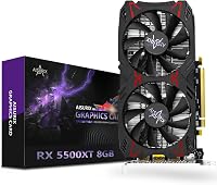 AISURIX RX 5500 XT 8GB GDDR6 Graphics Card - PCIe 4.0, 3x DP + HDMI, Quiet Intelligent Fan, 130W Gaming GPU