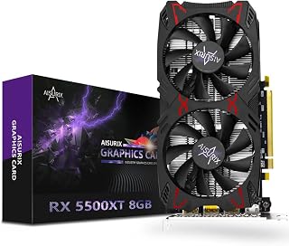 AISURIX RX 5500 XT 8GB GDDR6 Graphics Card - PCIe 4.0, 3x DP + HDMI, Quiet Intelligent Fan, 130W Gaming GPU
