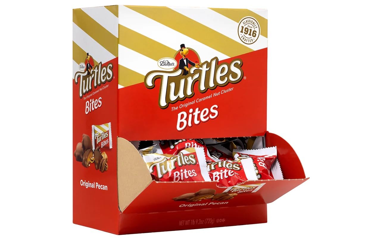 Turtles Original Bite-Size Candies, 0.42 Oz, Pack Of 60