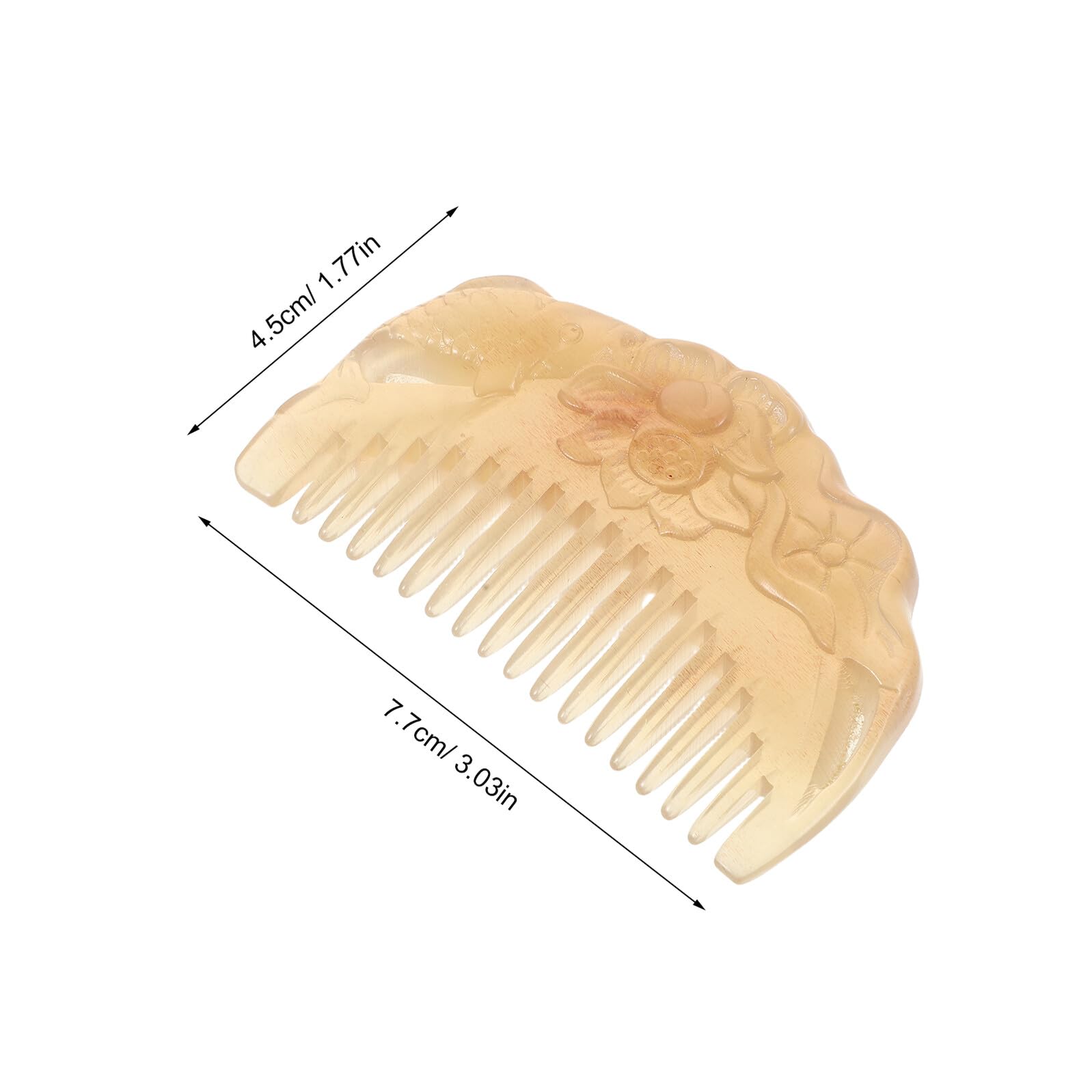 Peine de Cuerno de Oveja Tallado a Mano, Peine Desenredante de Dientes Anchos, Masajeador Natural para Cuero Cabelludo, Tamaño Bolso, Grueso 7.5 Cm, Antistático, para Cuidado