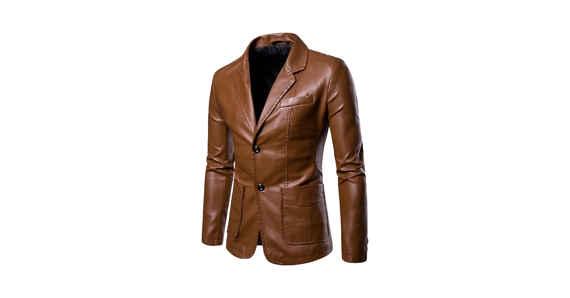 Amazon.com: QOAAIE Men's Notch Lapel Suit Leather Jacket