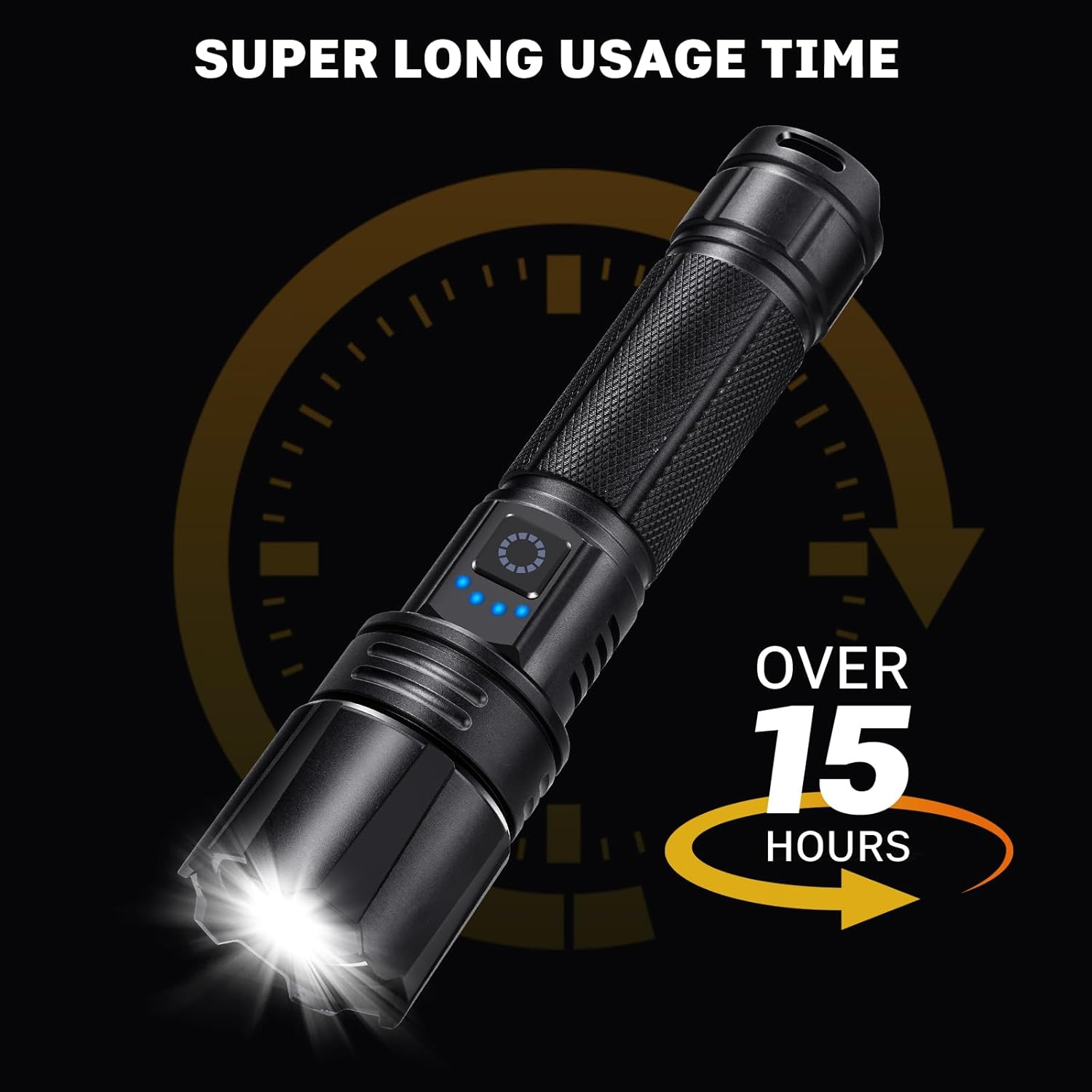 polisak Rechargeable Flashlights 99000 High Lumens, Super Bright LED Flashlight with 15H+ Runtime, 5 Modes IPX7 Waterproof Powerful Handheld Light for Power Outages, Camping, Gifts for Men 2 Pack