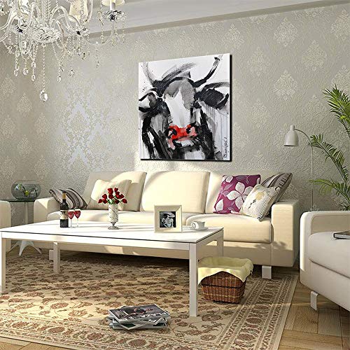 Toile art graffiti vache aquarelle abstrait moderne tableau décoration murale