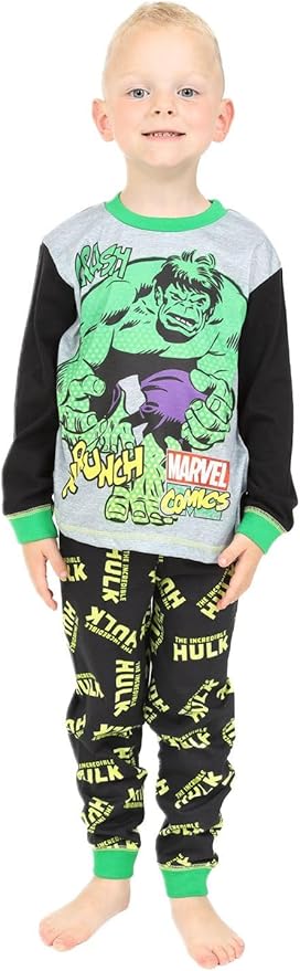 Marvel Incredibile Hulk Pigiama Per Bambini Dress Up Pjs Boys Novità Avengers Tee E Loune Pants, Verde, 8 Anni - Foto 3