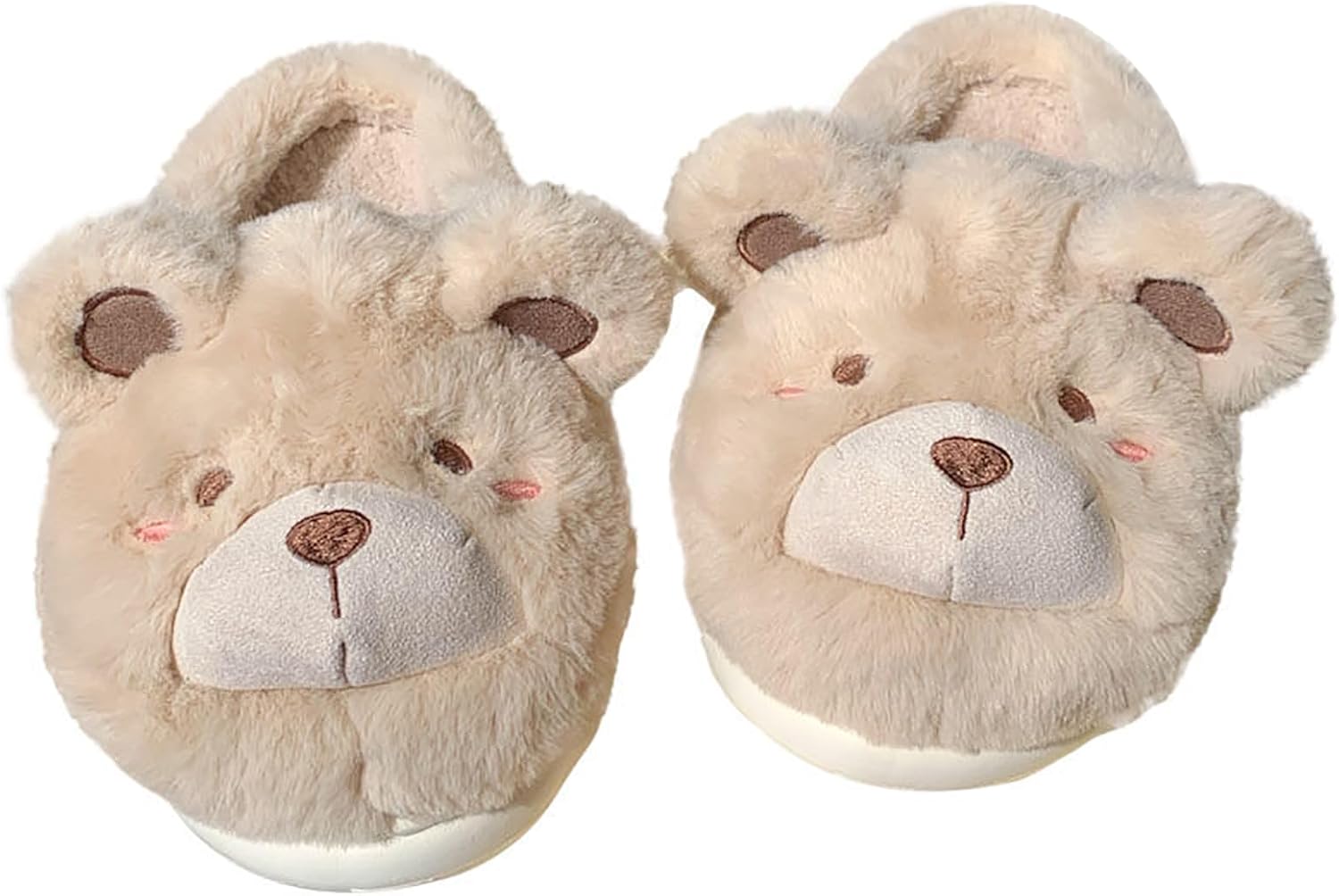 Product image of Winter home warm Baotou cotton slippers girl heart cute plush bear soft bottom slippers.