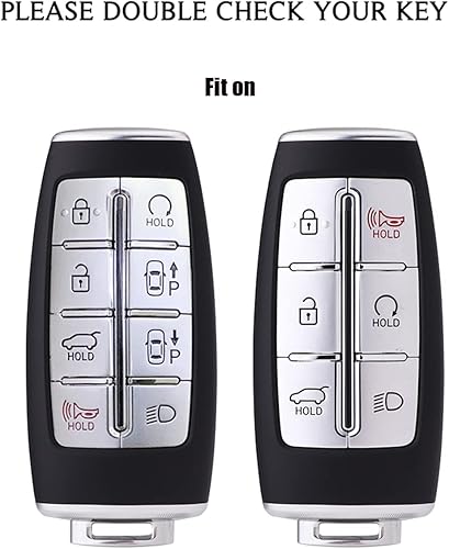 Miniatura 8 de Funda protectora de TPU para llavero Hyundai Genesis GV80 GV90 G70 G80 G90 GV70 Smart Keyless Entry Key Fob (morado)