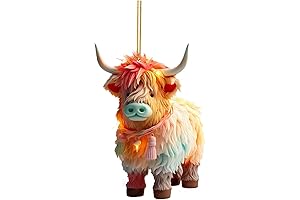 Enhance Your Holiday Charm with Our Festive Highland Cow Ornament