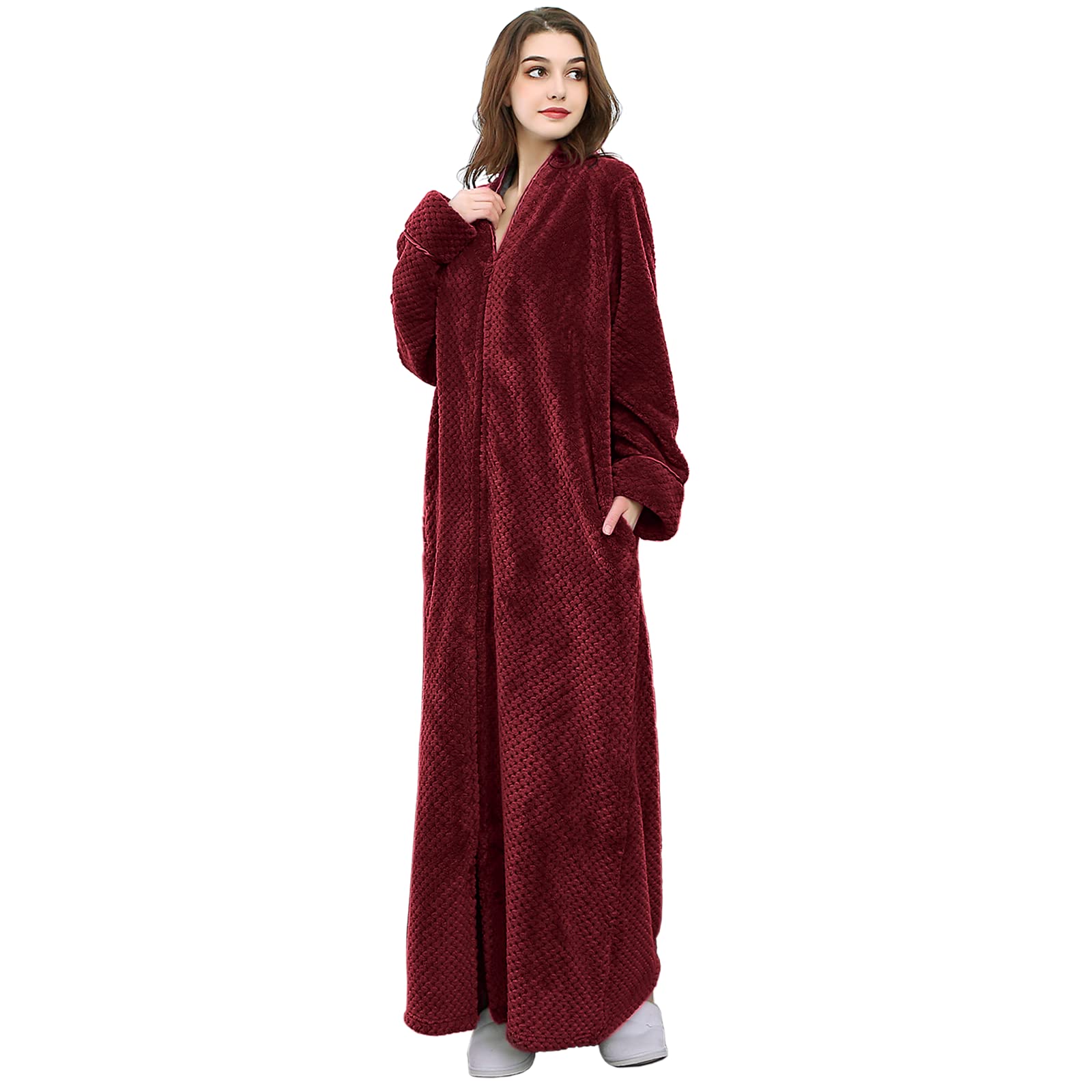 Womens Robes Zip Up House Robe Hellomamma Womens Robes Warm Plush