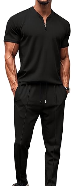 MSIYOW Ensemble Homme Survêtement Jogging Homme Sweat Shirt et Pantalon à Poche Ensemble Été Veste de Travail - 1