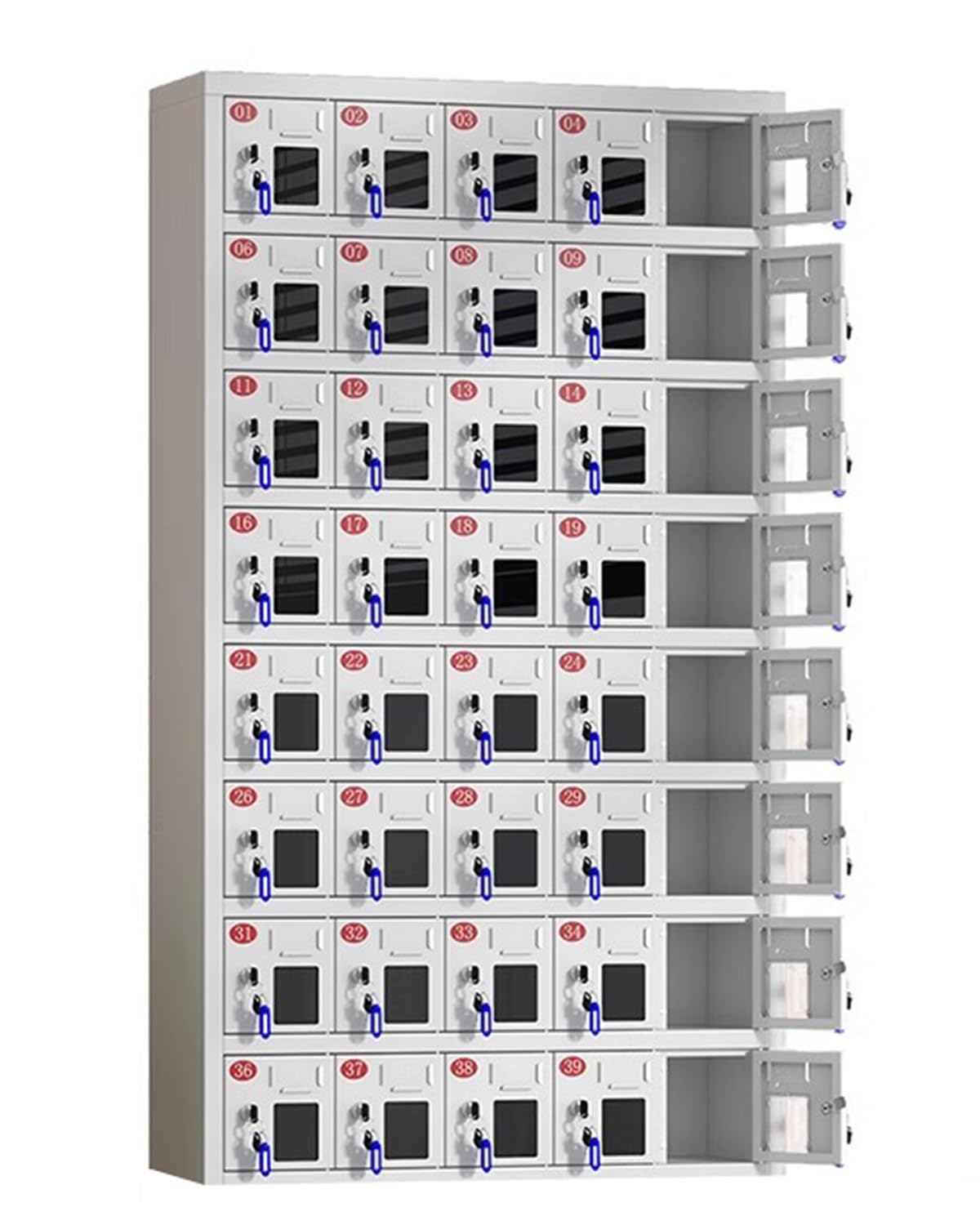 ENHEN Phone Lock Box Stainless Steel Cell Mobile Phone for Students Teachers Employees, Secure Freestanding Phone Storage Cabinet Pocket, Independent Keys and Locks(12 Slots)