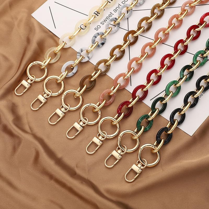 39.37" Shoulder Bag Chain Acrylic Purse Straps Replacement Crossbody Shoulder Wallet Chain Handbag Purse Accessories Brown image 4