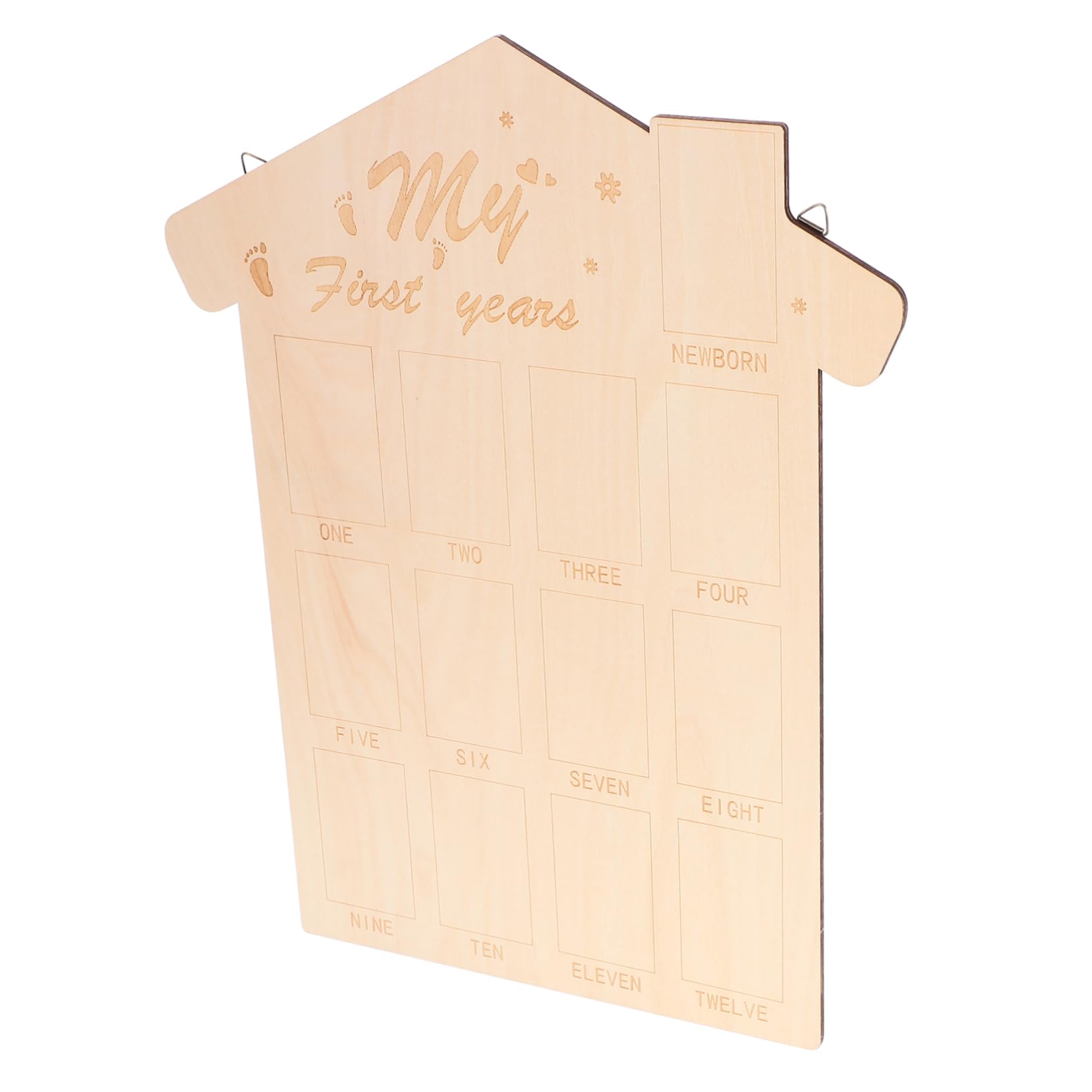 Abaodam Wooden Baby Photo Frame First Year Picture Board Newborn Photo Display