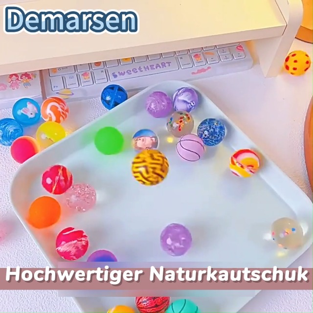 Ricofot Flummis für Kinder, 100 Stücke Flummies für Kinder, 25 mm Flummi, Wiederverwendbar Flummis, Flummies Geeignet für Partys Geburtstagsüberraschungen Kinderkarneval Klassenpreise usw