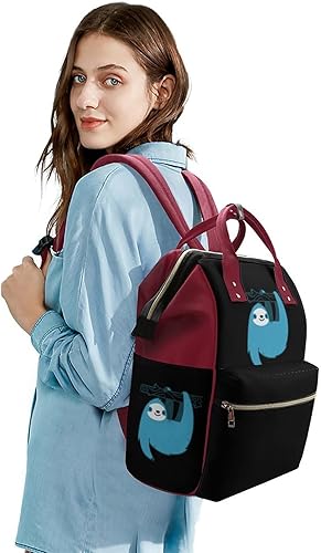 Miniatura 4 de The Blue Lovely Sloth Waterproof Mommy Backpack Large Capacity Nappy Bag Multifunction Travel Bag