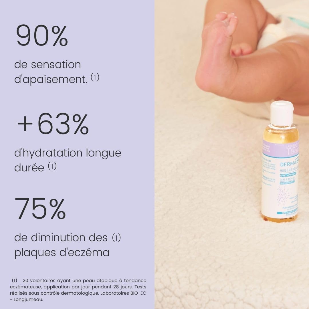 Téane - Huile bébé multi-soins certifiée BIO – Peau sèche, sensible à tendance à l’eczéma atopique – Huile de massage et de protection pendant le bain – bébé et enfant - 100 ml