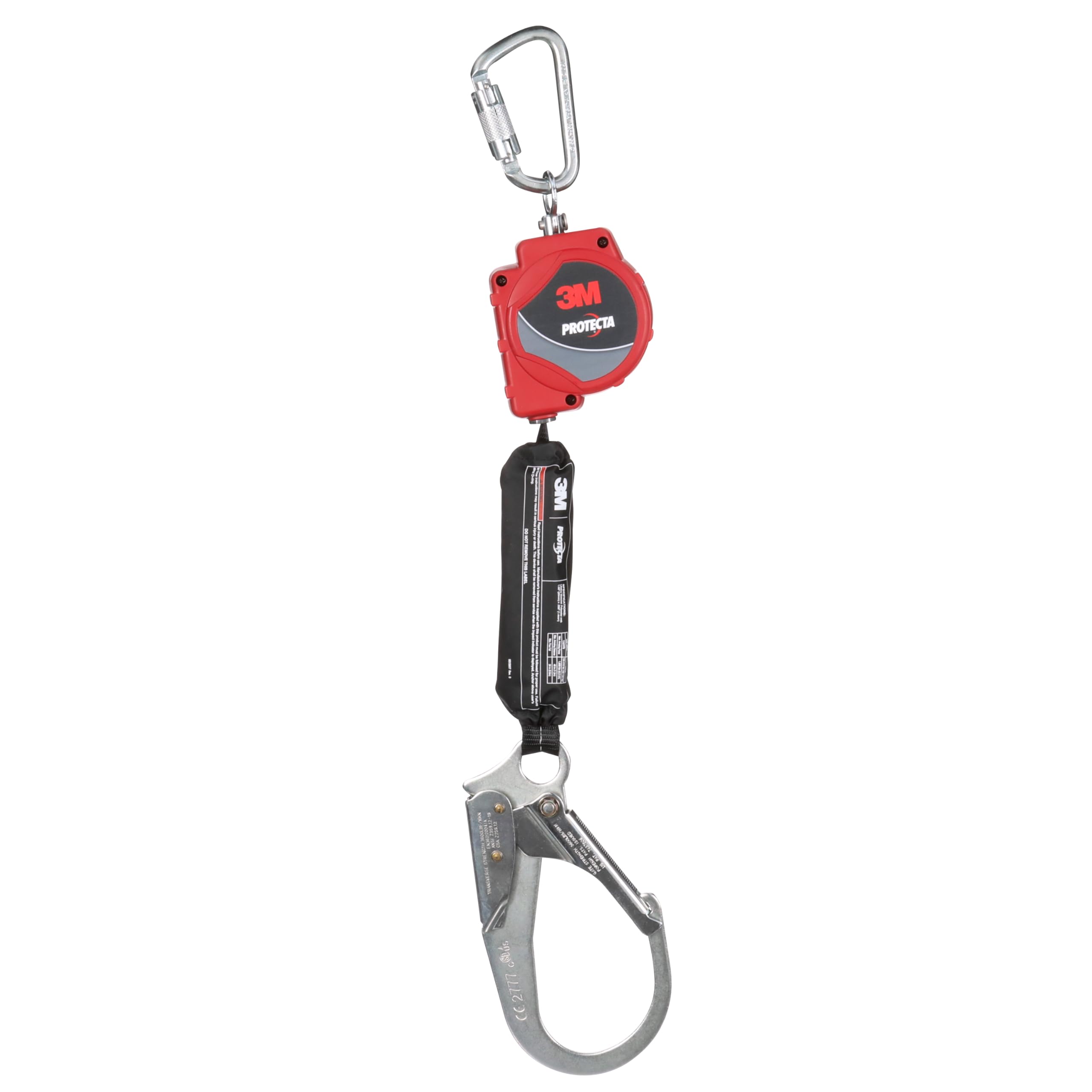 3M™ Protecta® Línea salvavidas autorretráctil con mosquetón 3100515, red, gancho de barra de refuerzo de acero, 11 pies