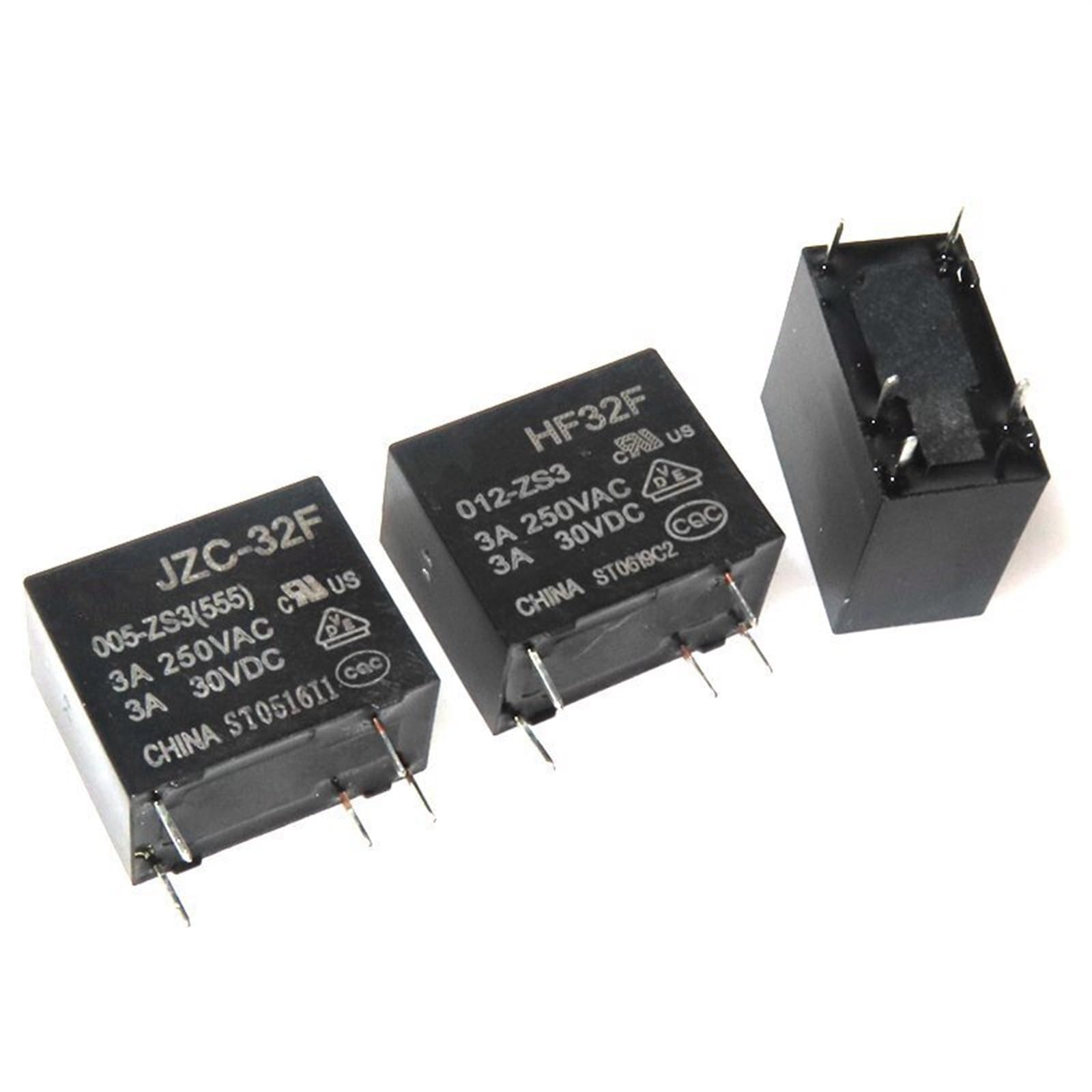 AQHYEBNSR 5PCS JZC-32F 5V 12V 24V Power Relays JZC-32F-005-ZS3 JZC-32F-012-ZS3 JZC-32F-024-ZS3 10A 250VAC 5PIN(JZC-32F-005-ZS3)