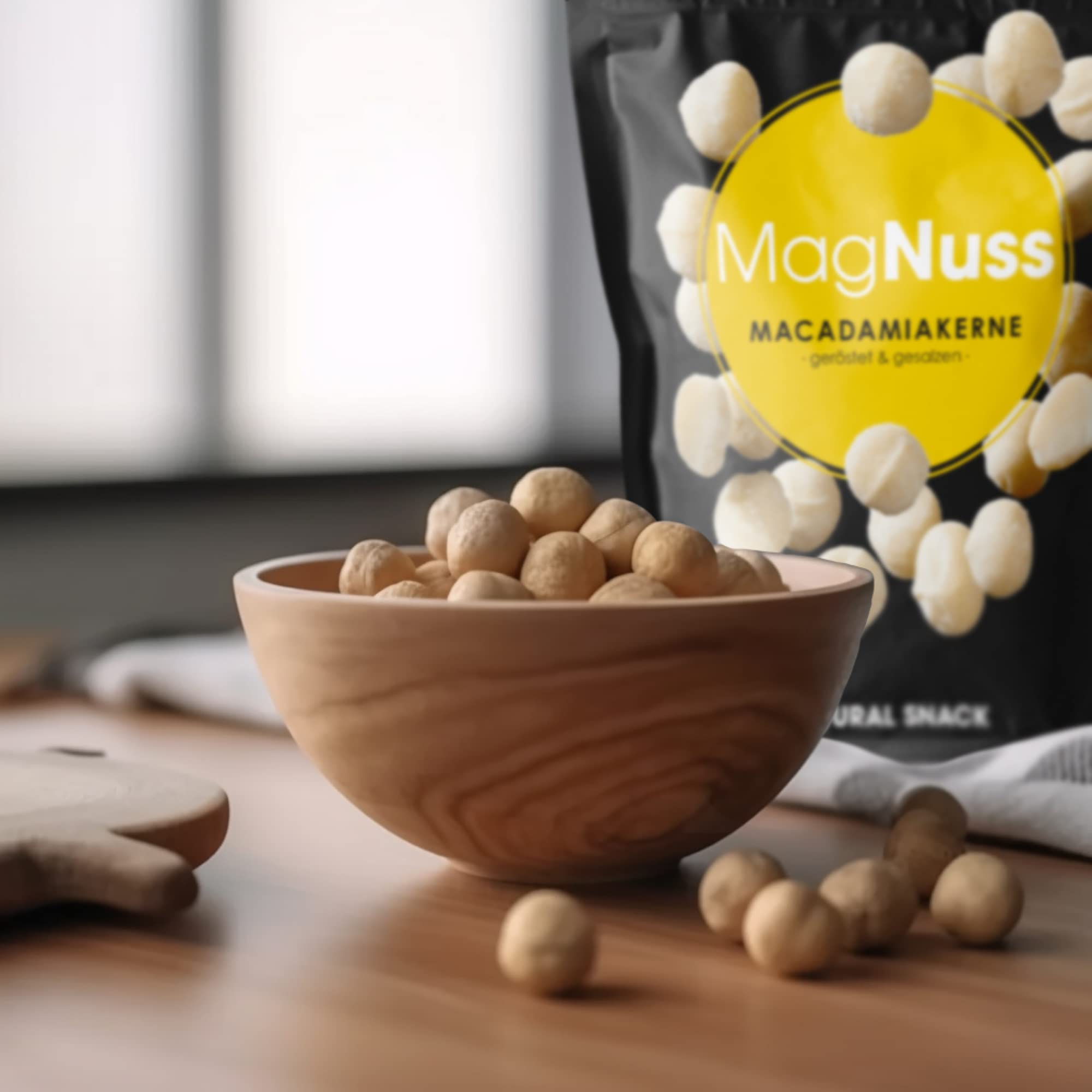 MagNuss Macadamias| geröstete und gesalzene Macadamiakerne, 6x 125g-Vorratspackung | vegan, glutenfrei