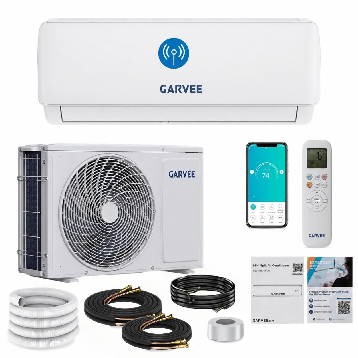 Klimaanlage Split, Inverter Klimagerät mit Kühlung und Heizung, Split Klimaanlage Wandmontage, 12000 BTU(3.5 kW), WiFi&App, Sehr Leise, R32 Kältemittel, Montagematerial, bis 100qm [Energieklasse A++]