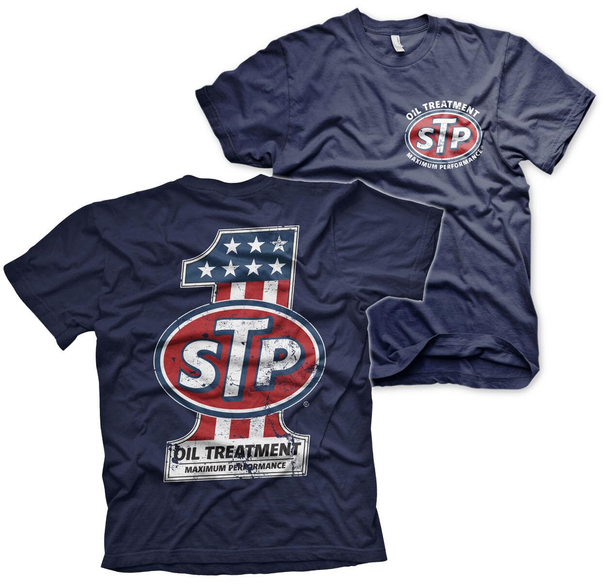 Stp Men's Navy Officially Licensed American No. 1 T-Shirt (Navy), Large