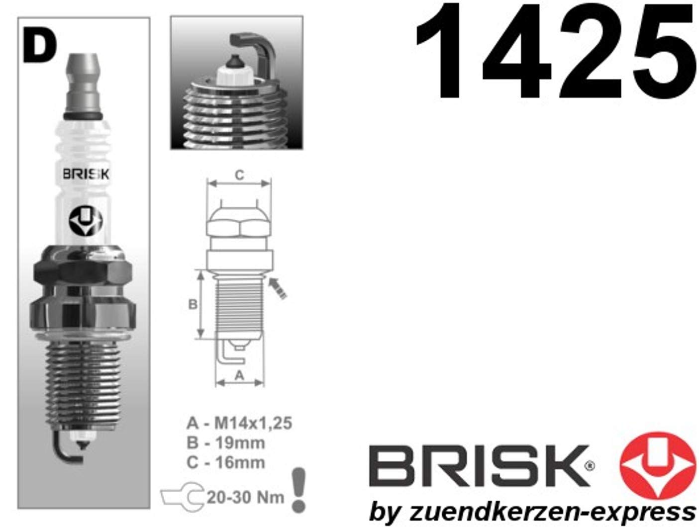 BRISK Platin DR14YP 1425 Candele d'accensione, set di 4