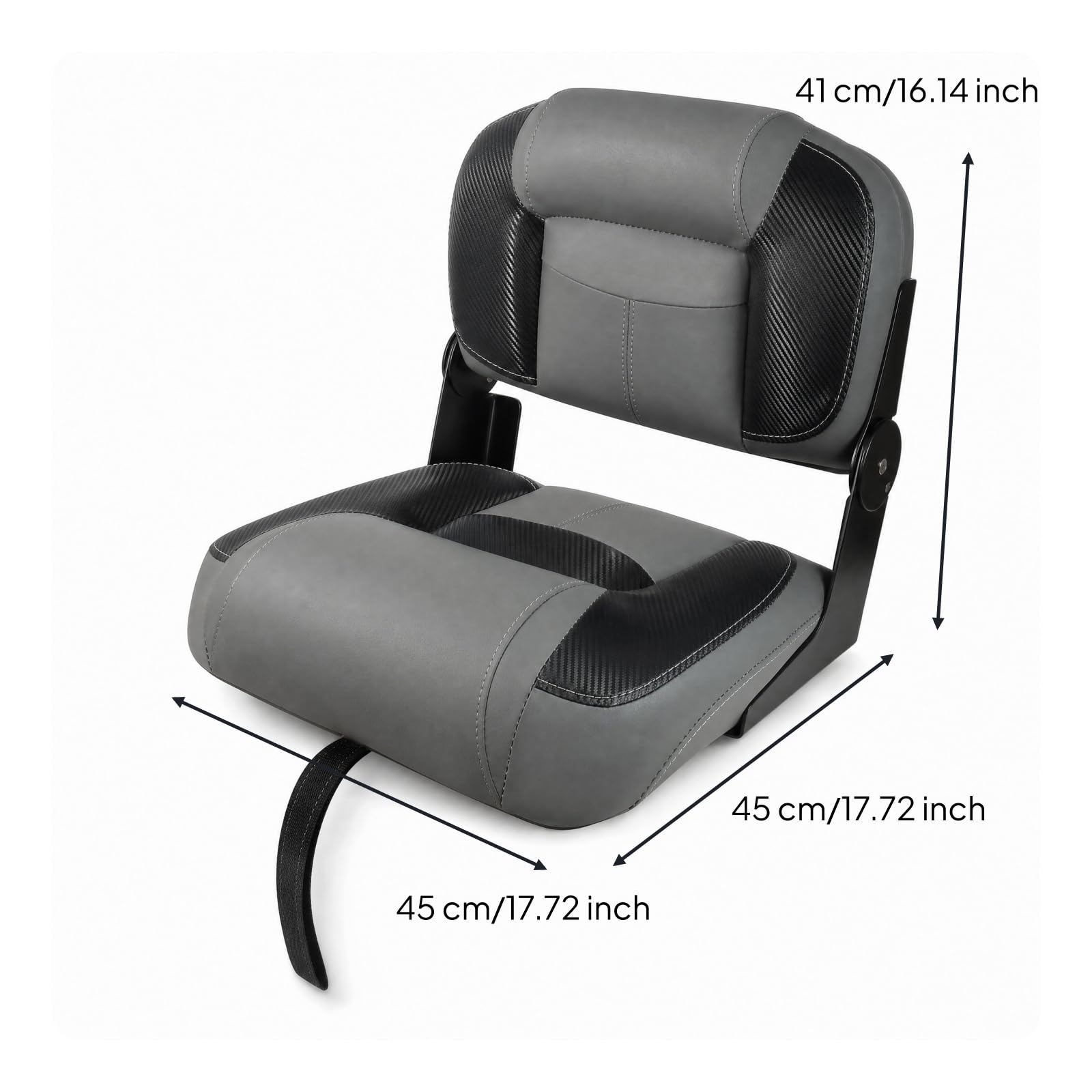 Harilla Imbottitura per Sedia Nautica con Design E Base Girevole Stabile per Seggiolino da Timoniere E Posto Passeggero Adatto per E Vela, Grigio, Nero, Legno, style to 5