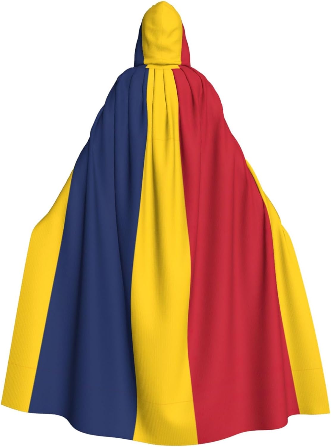 Flag Of Chad Print Men Hooded Cloak,Wizard Hooded Robe,Witch Cape Cosplay Costume Halloween Party Capes