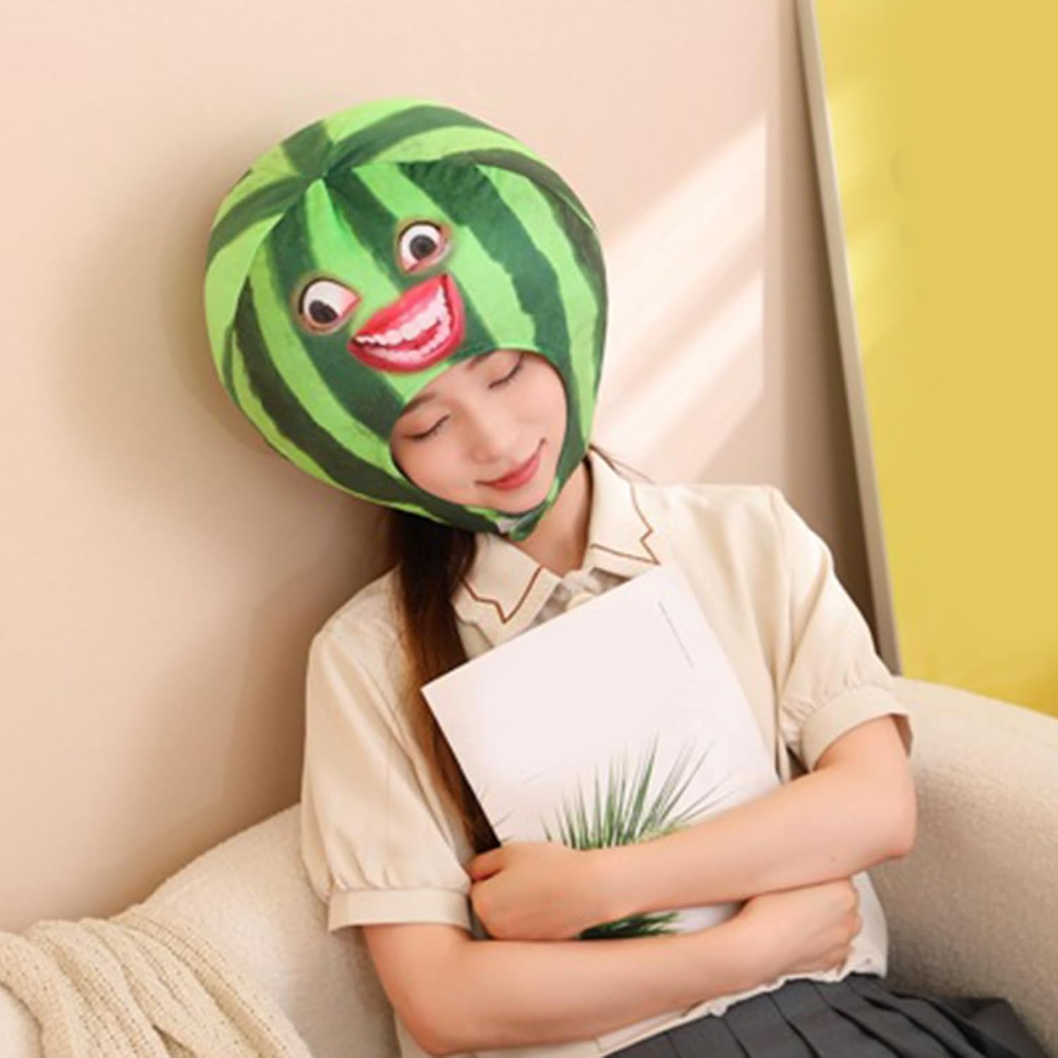 Watermelon Design Headcover Hat for Adult Party Fun Costume Props Headgear Festival Cosplay Accessory Headpiece Watermelon Hat
