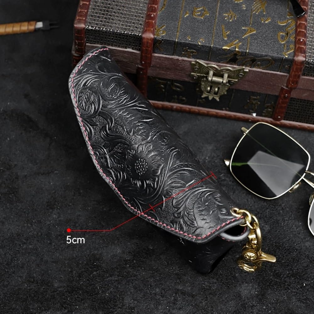 Skórzane etui na okulary w stylu retro, przenośne etui na okulary przeciwsłoneczne odporne na ściskanie, wąskie etui dla kobiet, mężczyzn, poziome etui na okulary