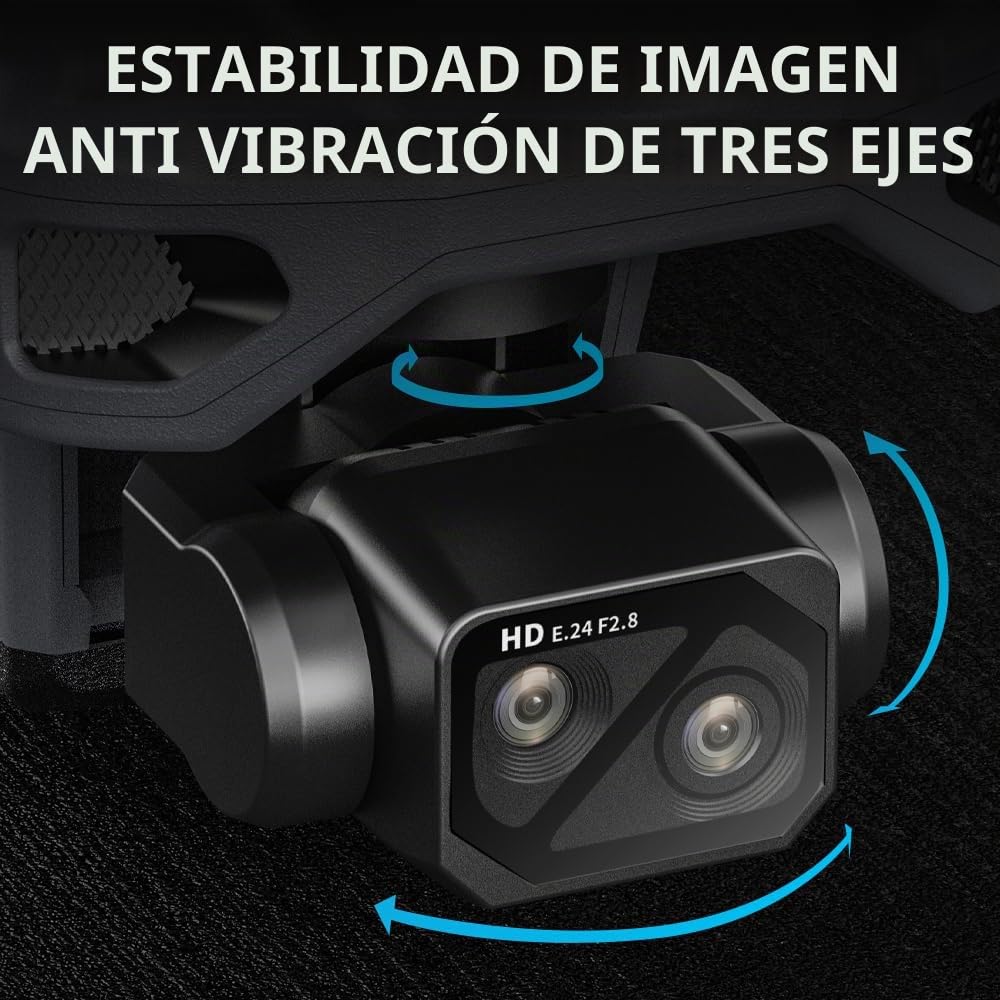 X-Verse ZLL SG909 Dron con cámaras 4K, control remoto por pantalla, cardán de 3 ejes+repetidor, RC 6km, evitación de obstáculos 360°, cuadricóptero plegable profesional para adultos (2 baterías)