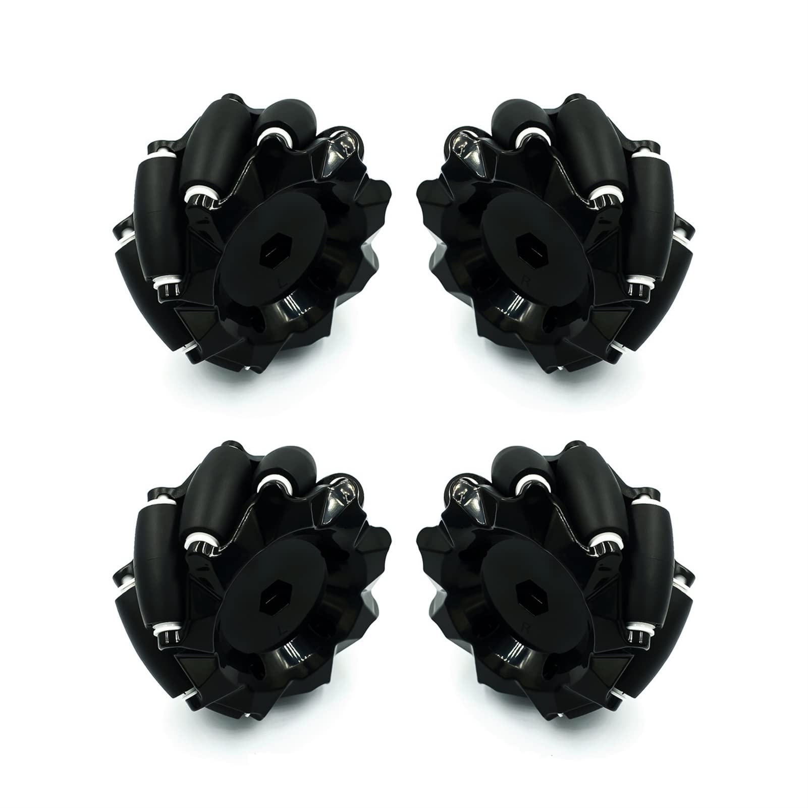 4 sztuk/partia 48mm 60mm 80mm 97mm wysokiej twardości Plastikowe Koło Mecanum Omni-kierunkowe dopasowanie Tt. Samochód motorowy Smart Robot z piastami 6mm Koło Mecanum (Size : 4pcs9700)