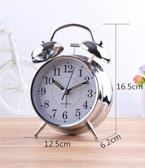 Valkyrie Flowing Second Nostalgic Large Size Table Alarm Clock High Alarm sound 16.5cm Gift Illuminated Bright Scorpion Shearwater