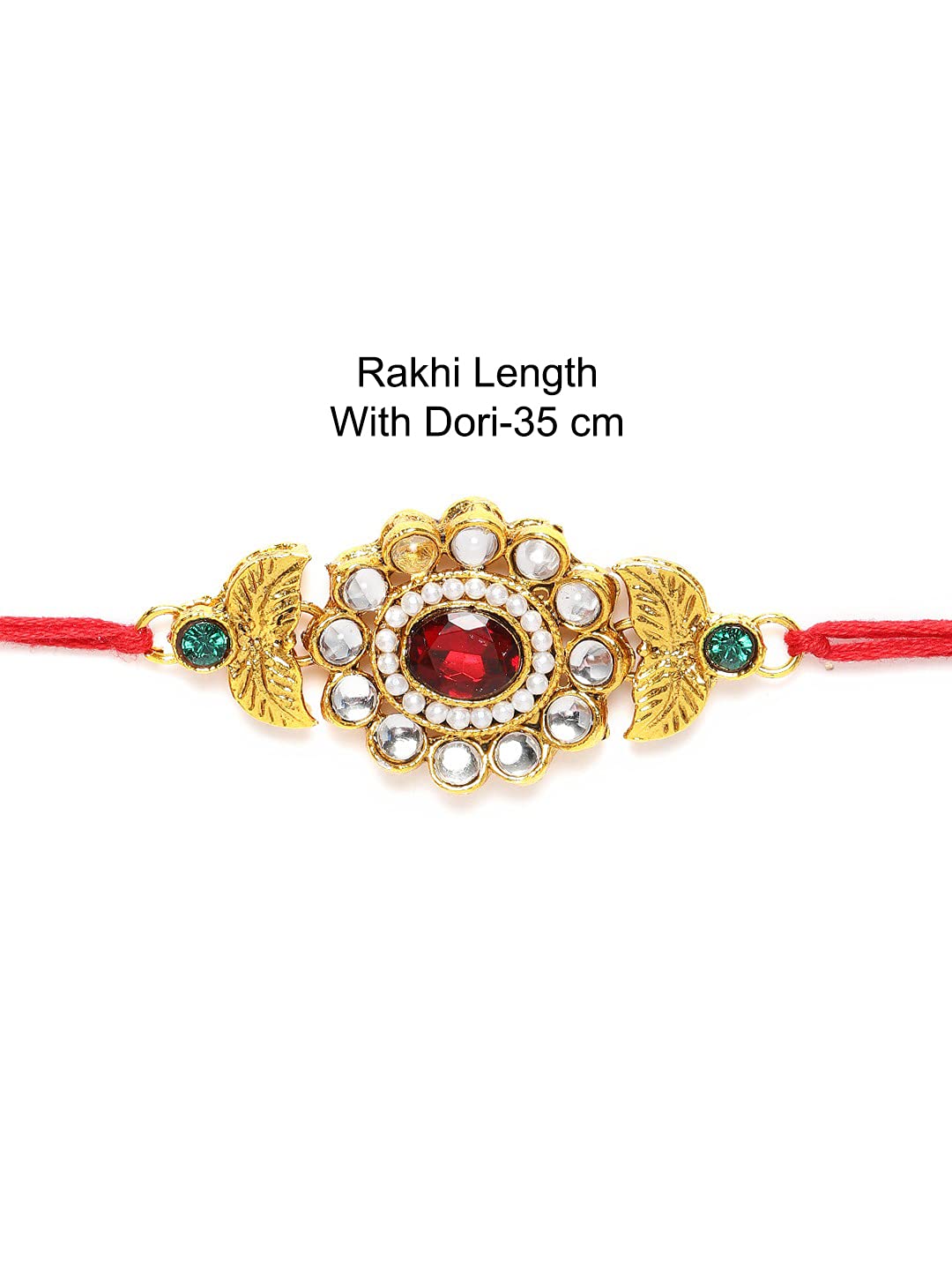 Traditional Green & Stones Rakhi, Festive Gift