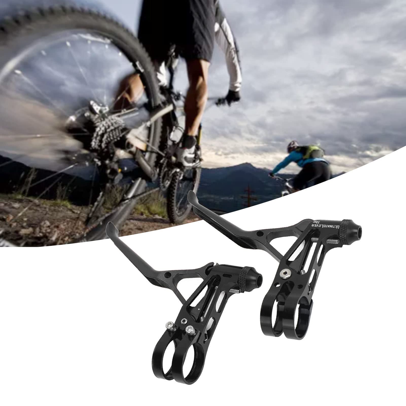 Leve Freno Bici con Maniglia Cavo Ultraleggera per Manubrio da 22,2 mm CNC Facile Regolazione Lega di Alluminio Leggera Resistente e Fissata Saldamente Adatta per (Nera)