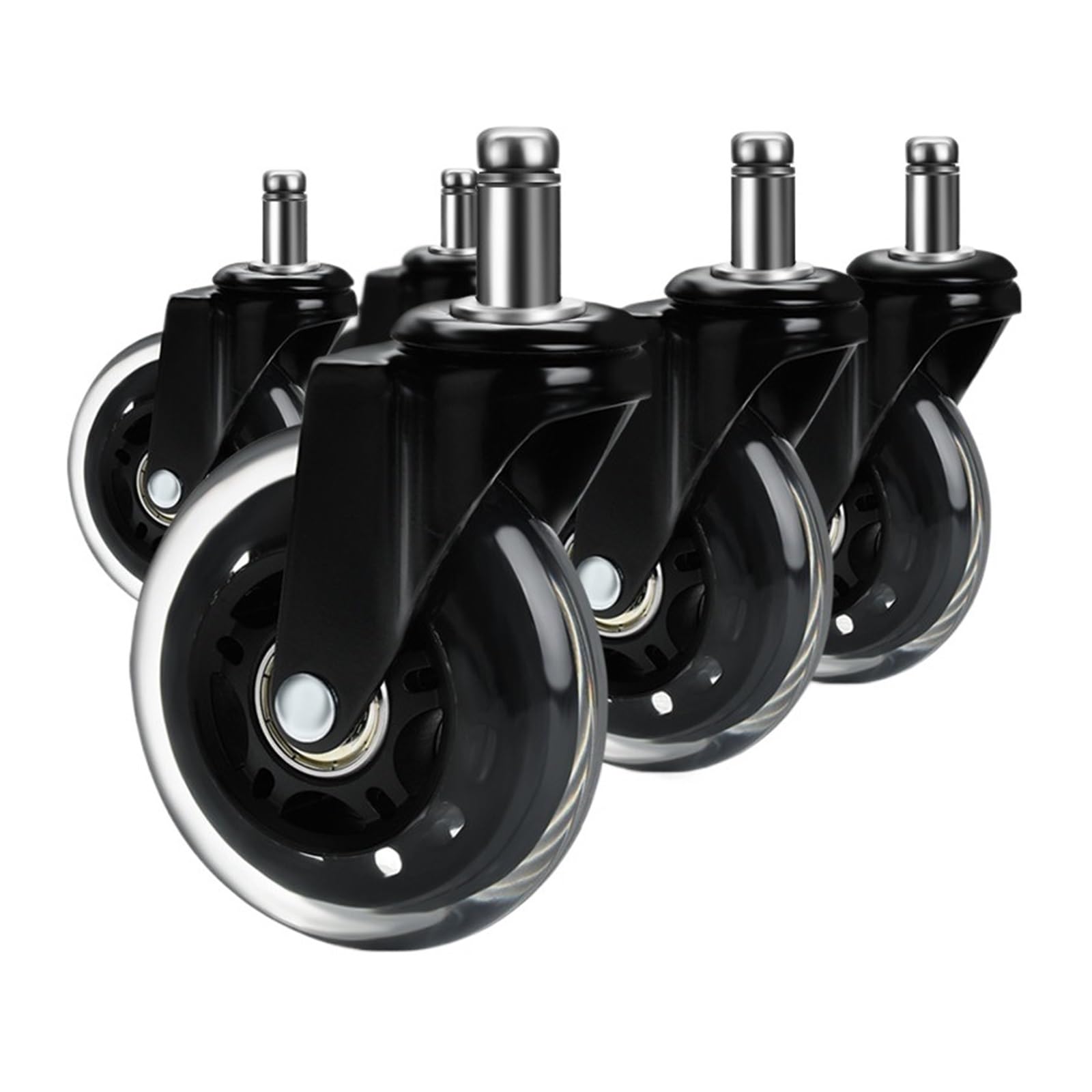 RFXOGTYFZ Paquete de 5 Ruedas for Silla de Oficina de 3 Pulgadas, Ruedas giratorias de Goma de Repuesto, Ruedas de Seguridad Suaves, herrajes for Muebles(10mm)
