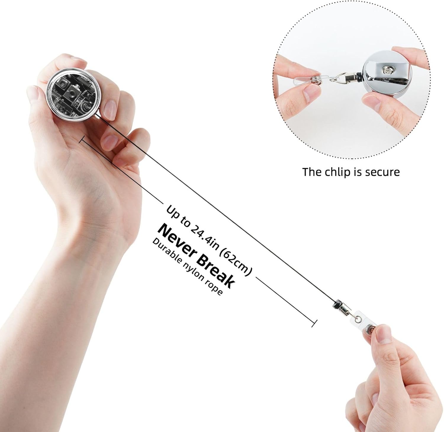 Badge Reels Retractable with Clip and Keychain Funny Cute Badge Clips Retro Cool Camera Collection Id Card Badge Holder for Office Worker Doctor Nurse image 4