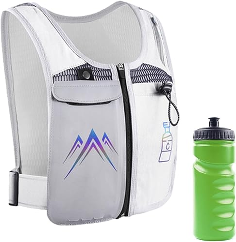 Miniatura 8 de YanHao Chalecos para correr, 16.9 fl oz, chaleco transpirable de entrenamiento reflectante con múltiples bolsillos, chaleco softshell sin mangas,