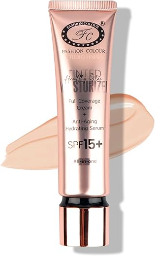FASHION COLOUR Healthy Glow Tinted Moisturizer | Natural Glow | SPF 15 | Anti-Ageing Properties | Hydrating Serum | Lightweight Formula | Blends Easily | Suitable For All Skin…