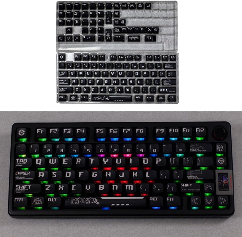 122Keys Keycap Set MDA Profile Black Knight Theme Mechanical Keyboard Keycaps