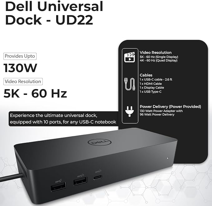 Docking Station Dell UD22 ANYHDD - Hub USB-C Universal con Adaptador 130W miniatura 3
