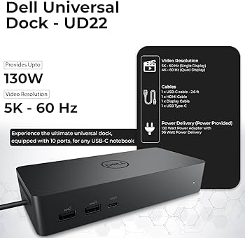 Amazon.com: UD22 Dell Docking Station Dual Monitor Bundle - USB-C