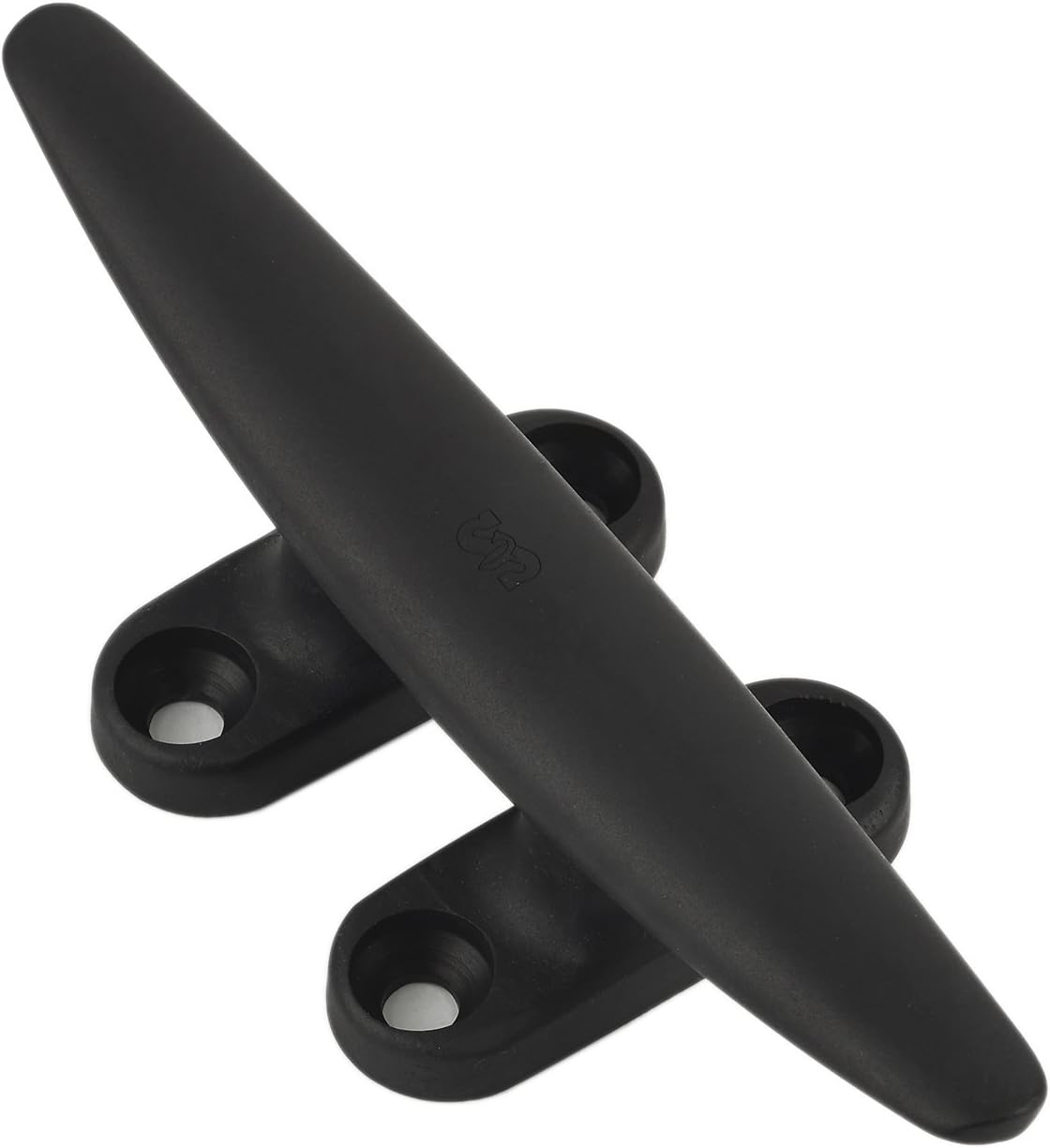 Schaefer Four Hole Forged Black Anodized Aluminum Deck Cleat fits Up to 3/4-Inch Line, 8-Inch