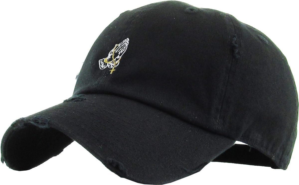 Praying Hands Rosary Dad Hat Baseball Cap Unconstructed Polo Style Adjustable Unisex