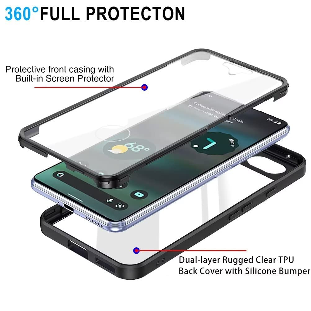 Cover Armatura TEYYOS Per Google Pixel 6a - Custodia Antiurto Con Coperchio Scorrevole Obiettivo E Staffa Metallica - Verde