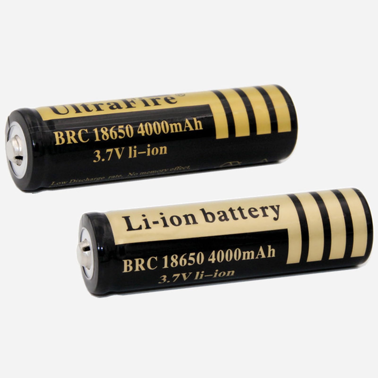 Baterías de Litio Recargables de 3,7 V y 4000 mAh, botón de Gran Capacidad, para Linterna LED, Luces de Emergencia, Dispositivos electrónicos, etc.,4 pcs
