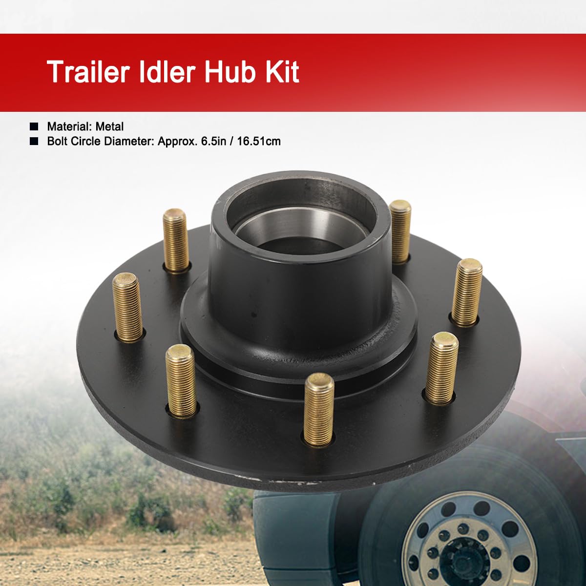 Lfhelper 7000lb Trailer Axle Kit Trailer Hub Drum Kits, 8 on 6.5 Bolt Pattern Trailer Idler Hub with Bearing Kit for Cargo Boat Trailer Spindle