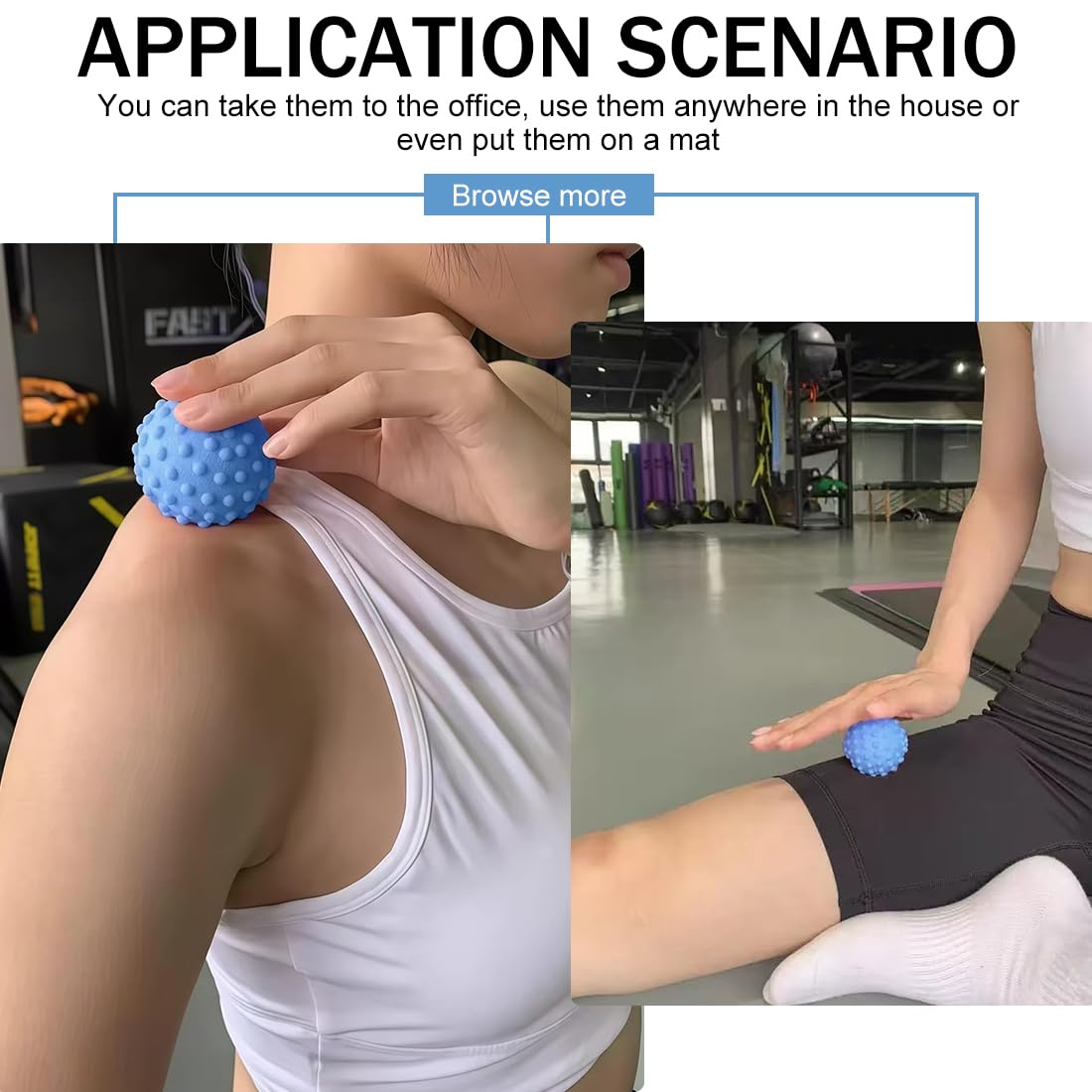 Palline Massaggio, Set 2 Palline Massaggio Piedi Antiscivolo Semirigide, Pallina Massaggiatore Muscolare Tutto il Corpo, Palline Massaggio e Lacrosse Ball, Sfere da Massaggio per Deep Tissue Massaggio