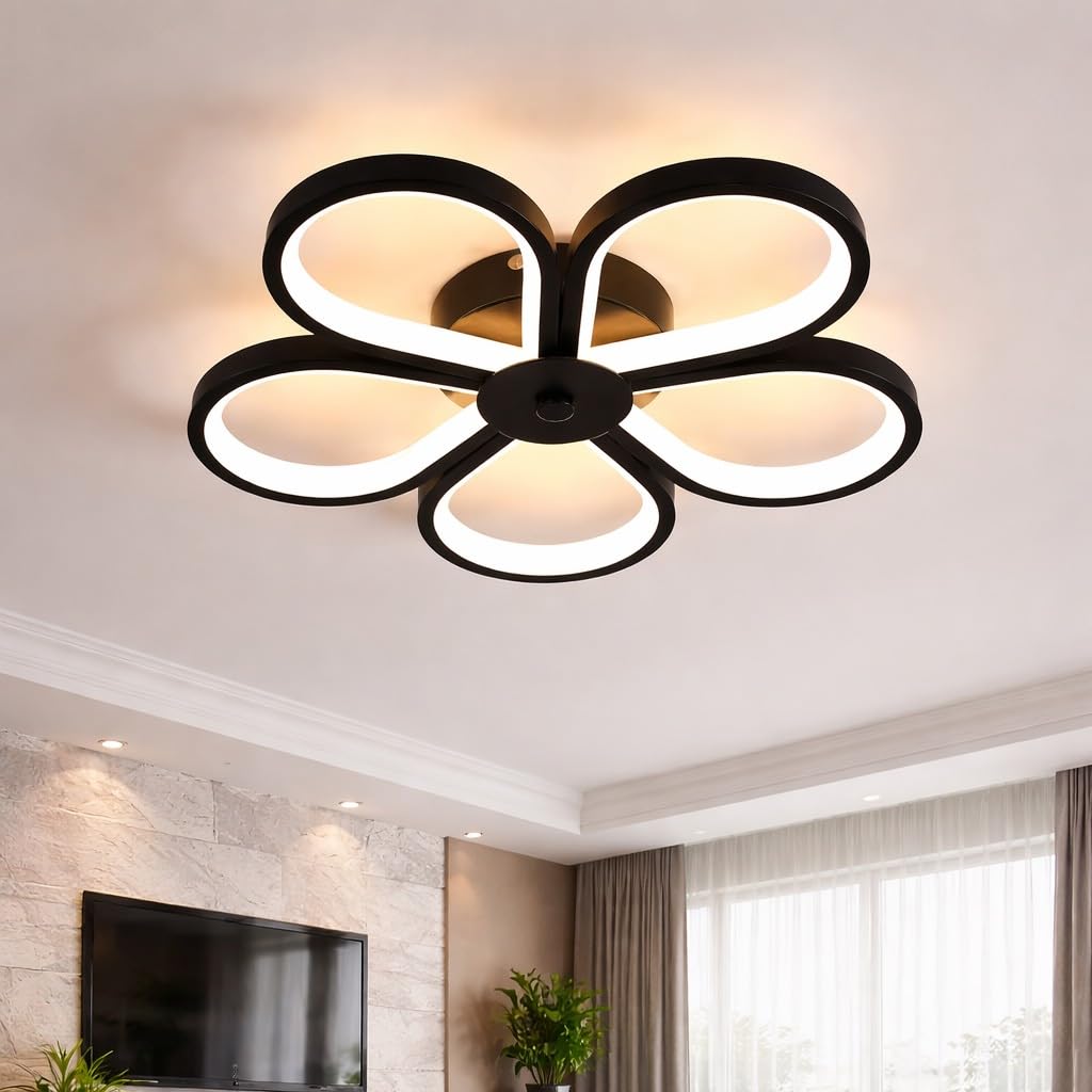 SENTAX Modern LED Ceiling Light, 3-in-1 Dimmable Flush Mount Lamp, Acrylic Blossom Design, 3000-6000K Adjustable with Switch Control for Living Room & Bedroom-image-11